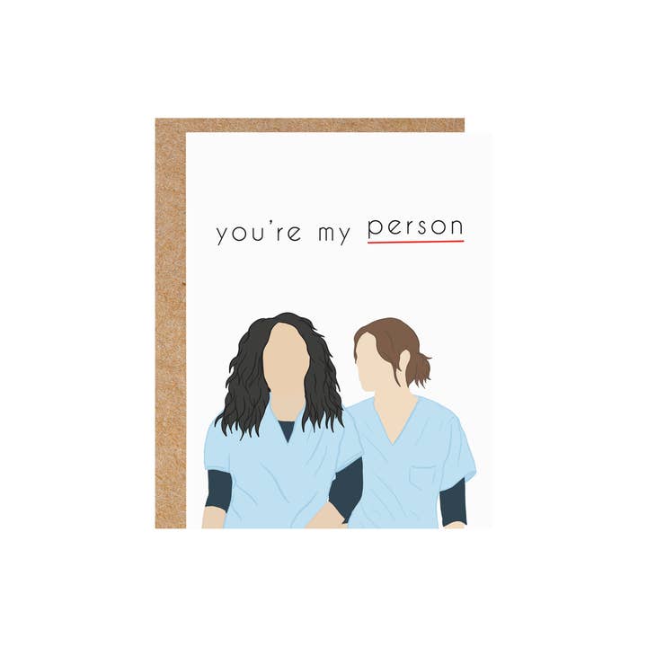 Carte d'amitié You're My Person Grey's Anatomy pour la vente par artbyjfm