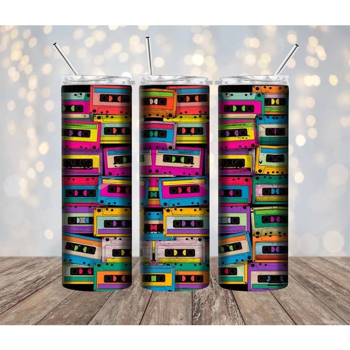 Cassette Tape 20 oz Tumbler for wholesale by Lillypad Creations