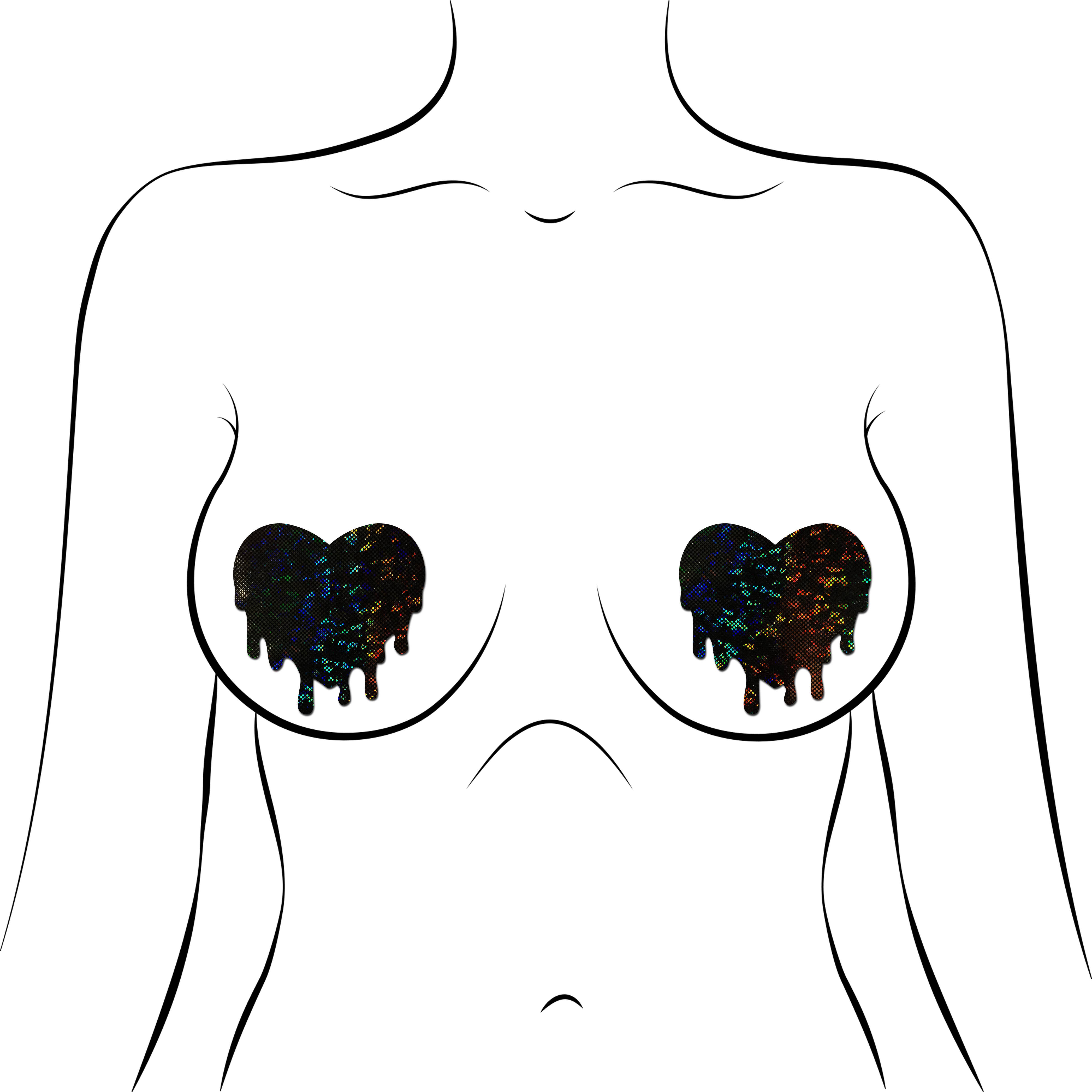 Pastease® - Venta al por mayor Pezoneras - Mujer - Melty Heart: Empanadas de cristal roto Black Melty Heart2