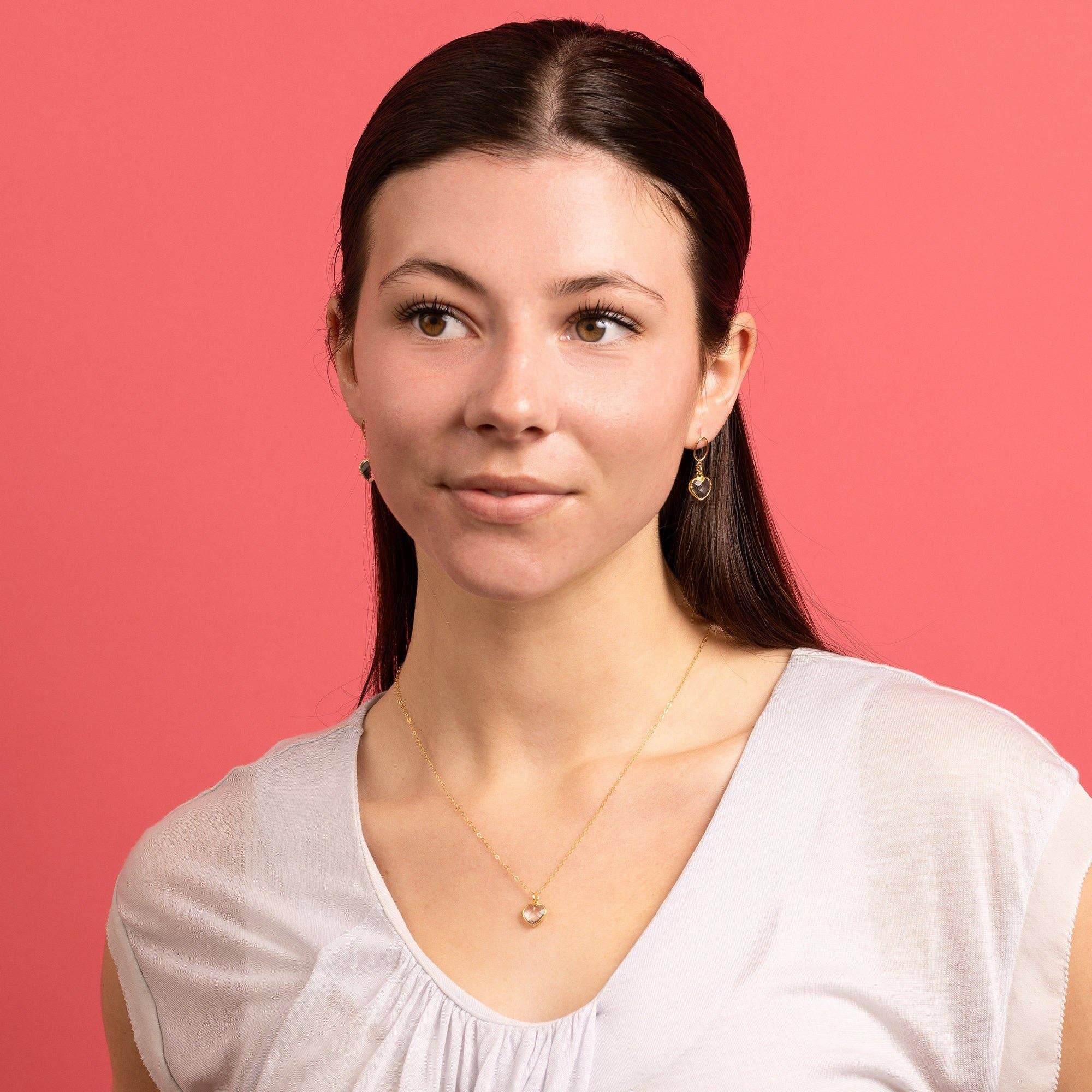 Soul & Little Rose - Wholesale Pendant/Charm Necklace - Quartz Small Heart Pendant Gold Necklace4