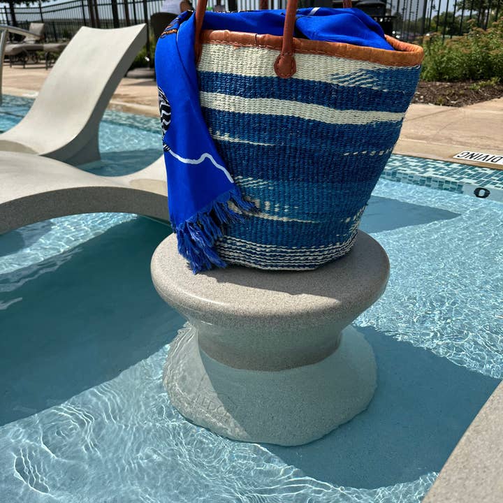The African Home Goods - Wholesale Beach Bag - Mifuko Kiondo Kenya Bag - Blue Cloud