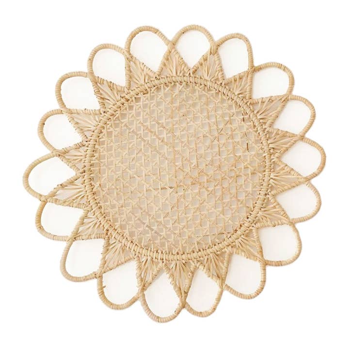 Bali Harvest - Wholesale Placemat - Rattan Placemat (Sunflower) - Woven Wicker Straw Charger