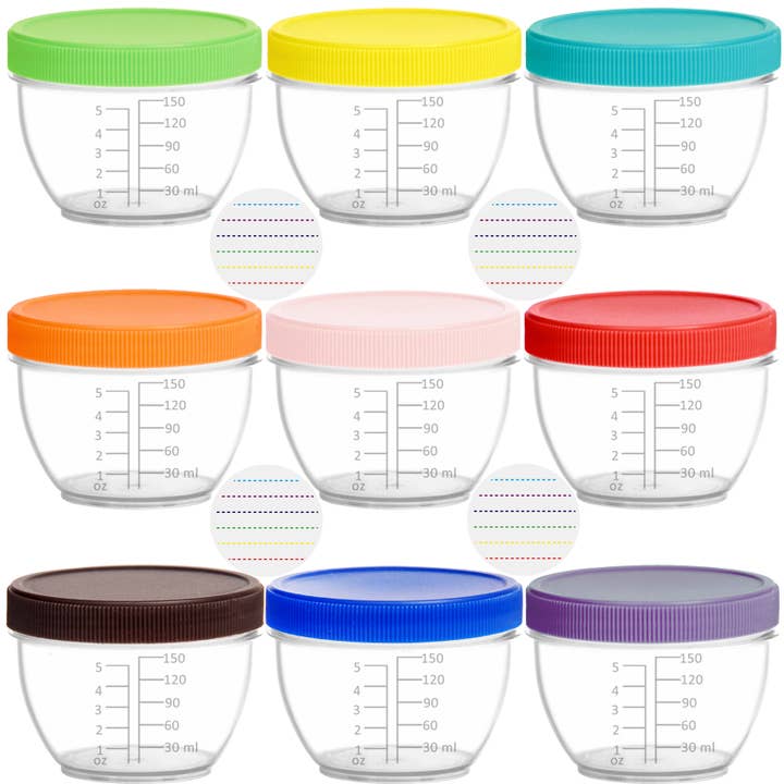 Youngever - Wholesale Food storage container - Youngever 18 Pack 6OZ Baby Food Storage Containers Rainbow