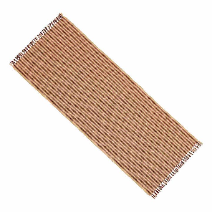 York Ticking BarnRed 54"Runner for wholesale by Home Collections by Raghu