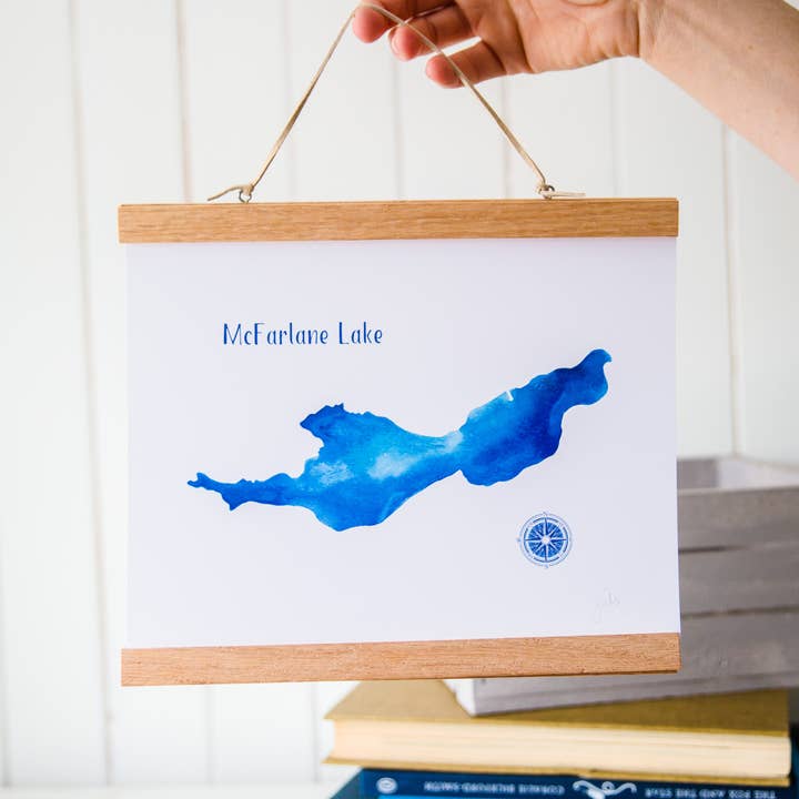 Lago McFarlane/Watercolor Art Print por atacado de Heirloom Island