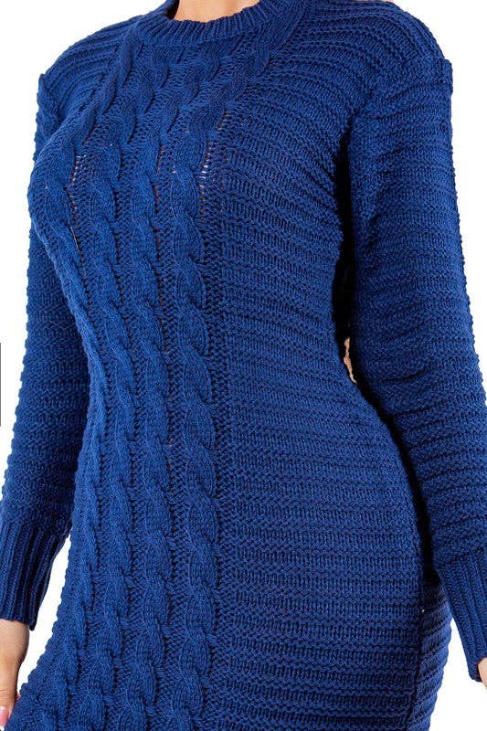 bleu ROBE LONGUE MAXI PULL FEMME en vente sur Faire2