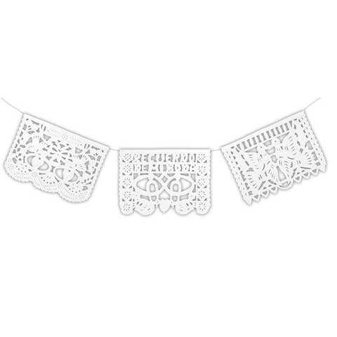 Tesoros Trading Company - Wholesale Bunting/Garland - White Wedding Papel Picado Strand