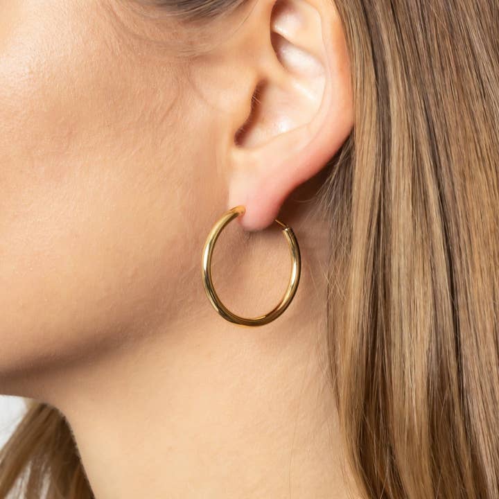 MiMi Wholesale - Wholesale Hoop Earrings - 14K Gold Metal Endless Hoop Earrings