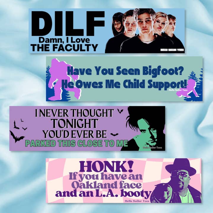 Funny DILF The Cure Sir MixALot Bigfoot Decal Bumper Sticker for wholesale by HelloSailorTees