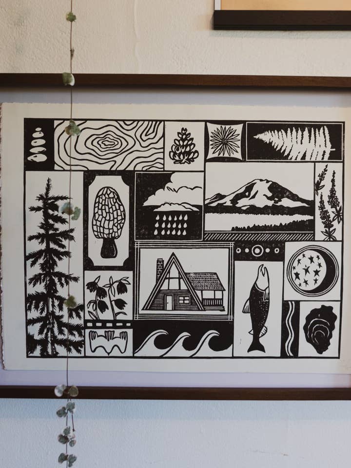 Grande Impression Originale Pressée à la Main PNW pour la vente par Sharell Katelynn