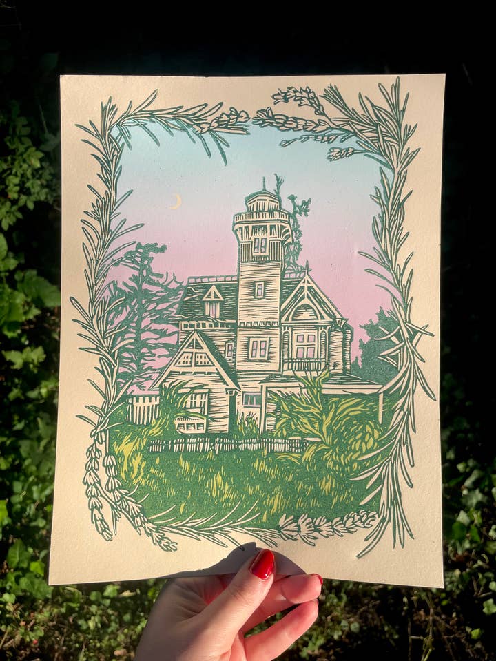 Impression linogravure magique pratique pour la vente par Augury Press