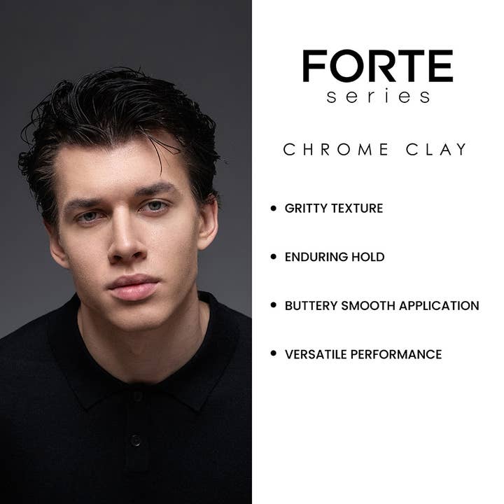 Forte Series, Inc. - Wholesale Hair Texture Balm/Paste/Pomade - Chrome Clay - Strong Hold & Matte Finish 2.5 Oz4
