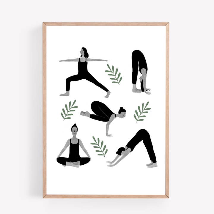 Impression artistique Yoga Poses pour la vente par HeatherLucyJ Design