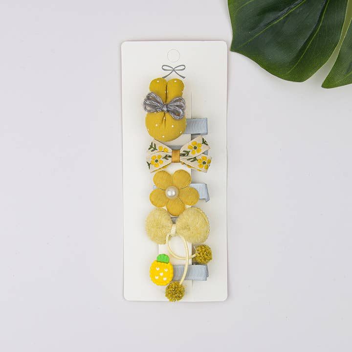 SoapElenGlen - Wholesale Hair Clip - Kids - 5Pcs Baby Toddler Cute Fully Lined Hair Clips