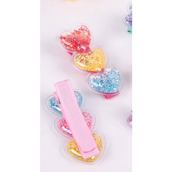 Shaker Hårklämma Set - Pastell Hjärta för wholesale av Cheeky Plum
