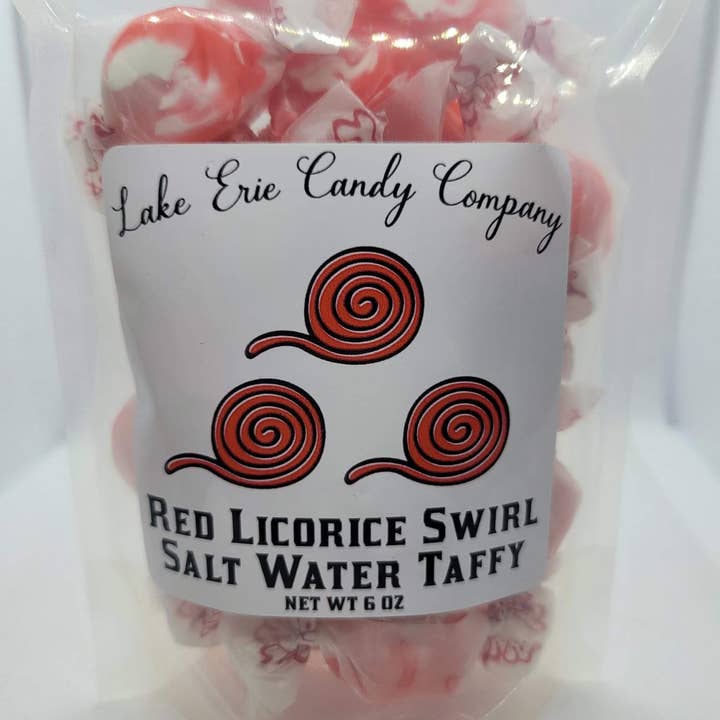 Lake Erie Candy Company - Wholesale Taffy - Red Licorice Swirl Salt Water Taffy