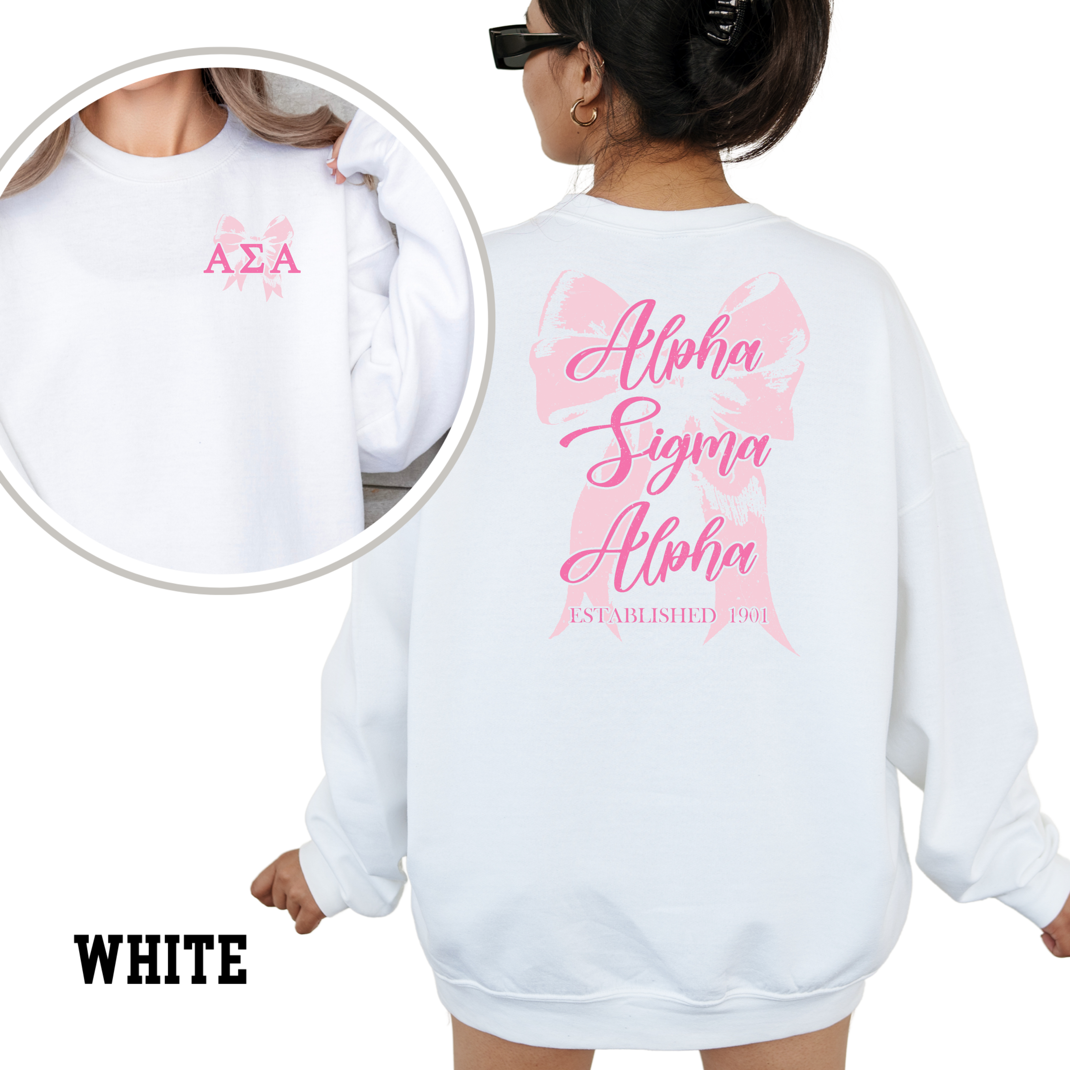 Kite and Crest - Wholesale Graphic Sweatshirt - Women's - Pink Ribbon Sorority Sweatshirt6