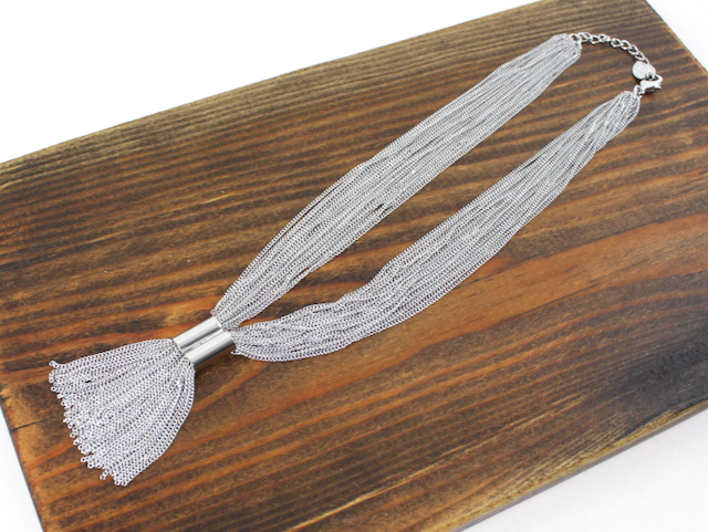 Pretty Persuasions – wholesale Link & chain necklace – N24254 Layered Tassel Necklace5