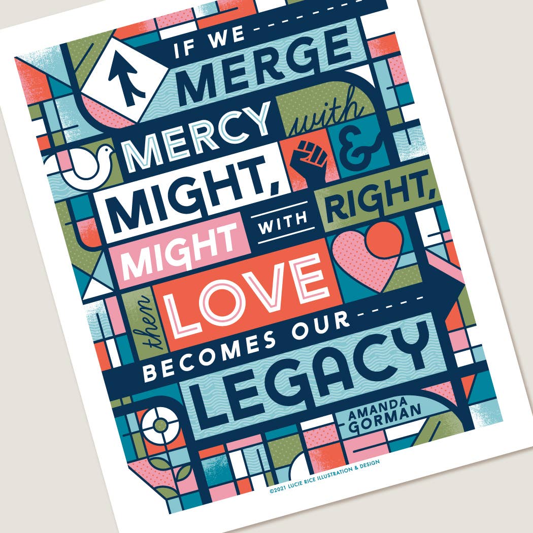 Lucie Rice Illustration and Design – wholesale Art print – Mercy and Might1