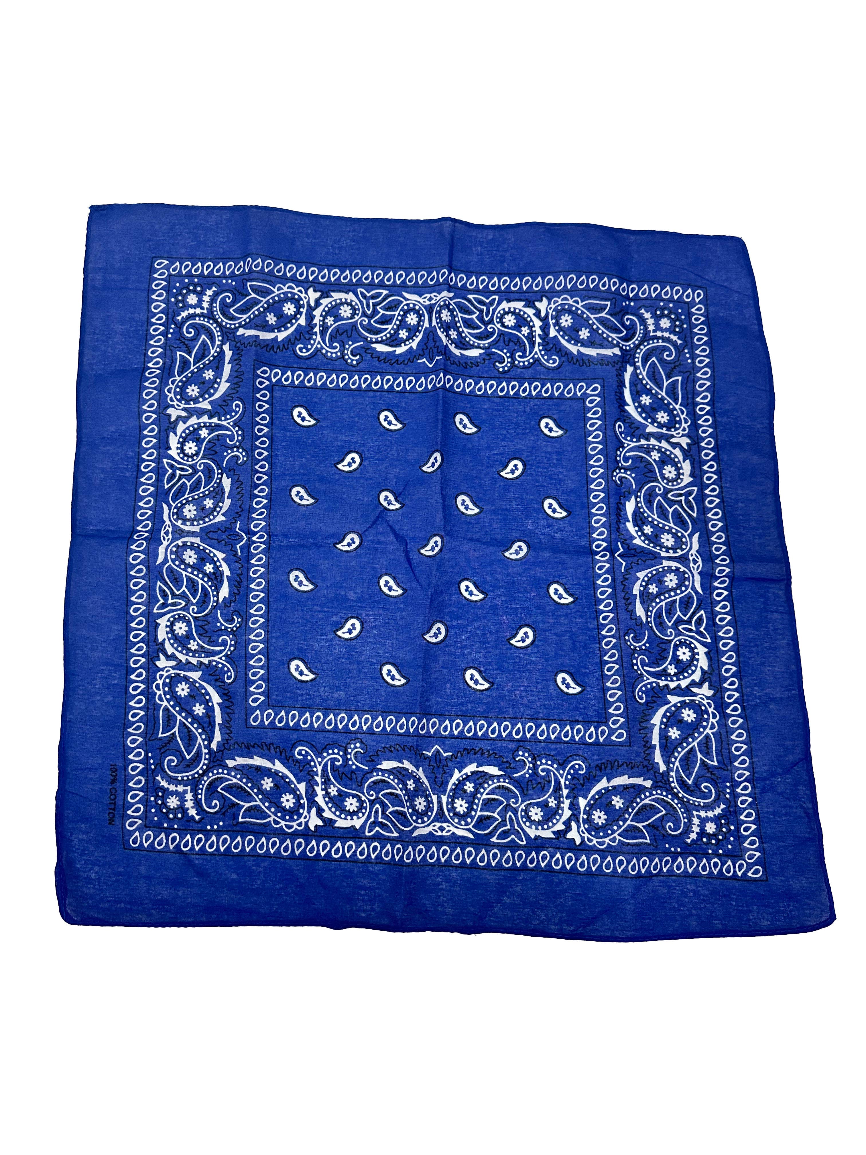 KBW Global Corp. - Wholesale Bandana - Unisex - Blue Paisley Bandana  20x20inc0