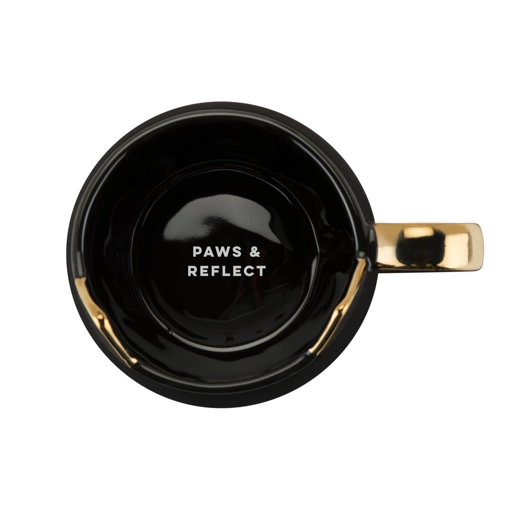 Pinky Up - Wholesale Coffee Mug - Chloe™ Ceramic Mug Cat Paws and Reflect in Black and Gold2
