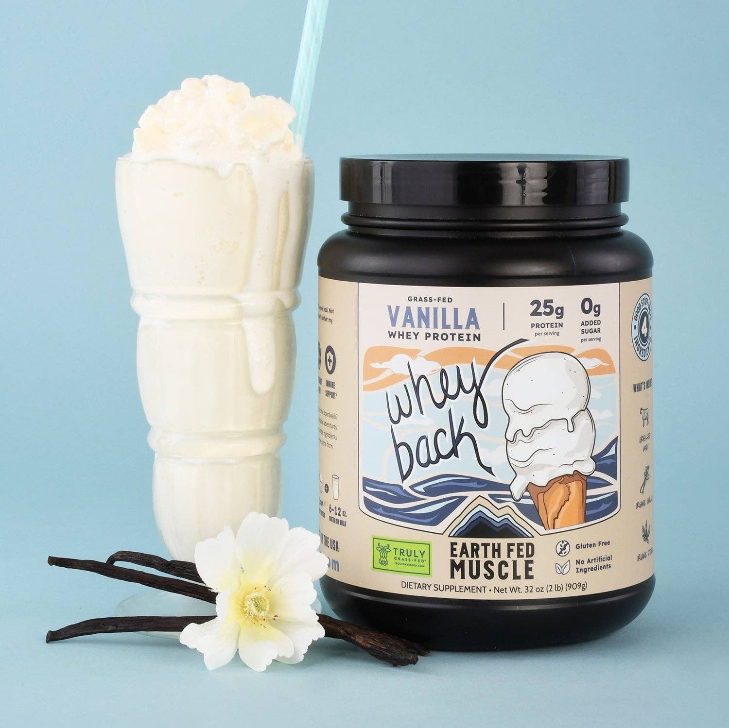 Earth Fed Muscle - Wholesale Protein/Superfood Powder - Whey Back Vanilla Grass-Fed Whey Protein1