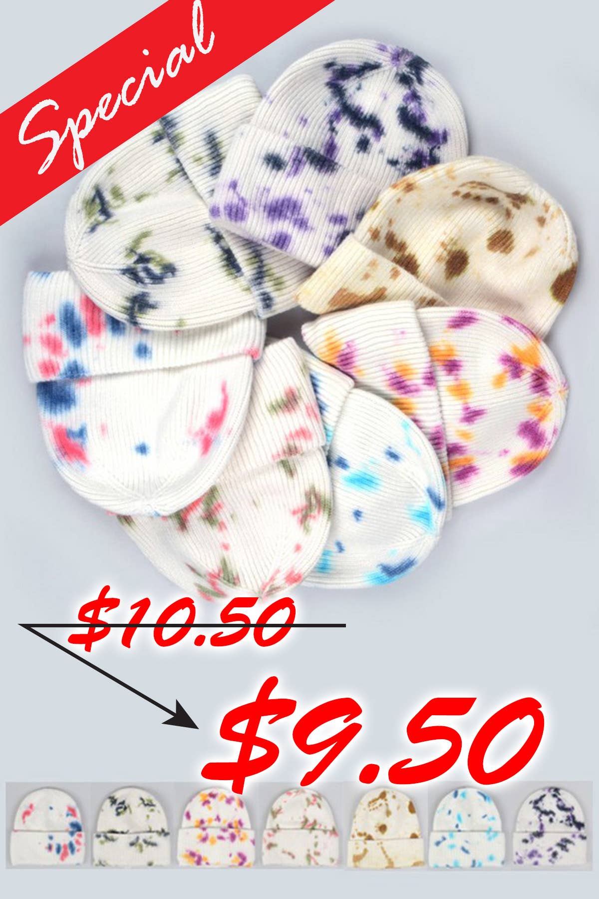 Suzie Q USA – wholesale Beanie – Women's – Women Double Layer Tie Dye Beanie4