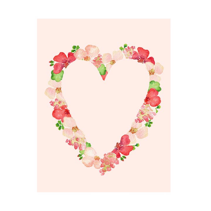 Flower Heart Valentine's Day Greeting Card for wholesale by Brake Ink Stationery
