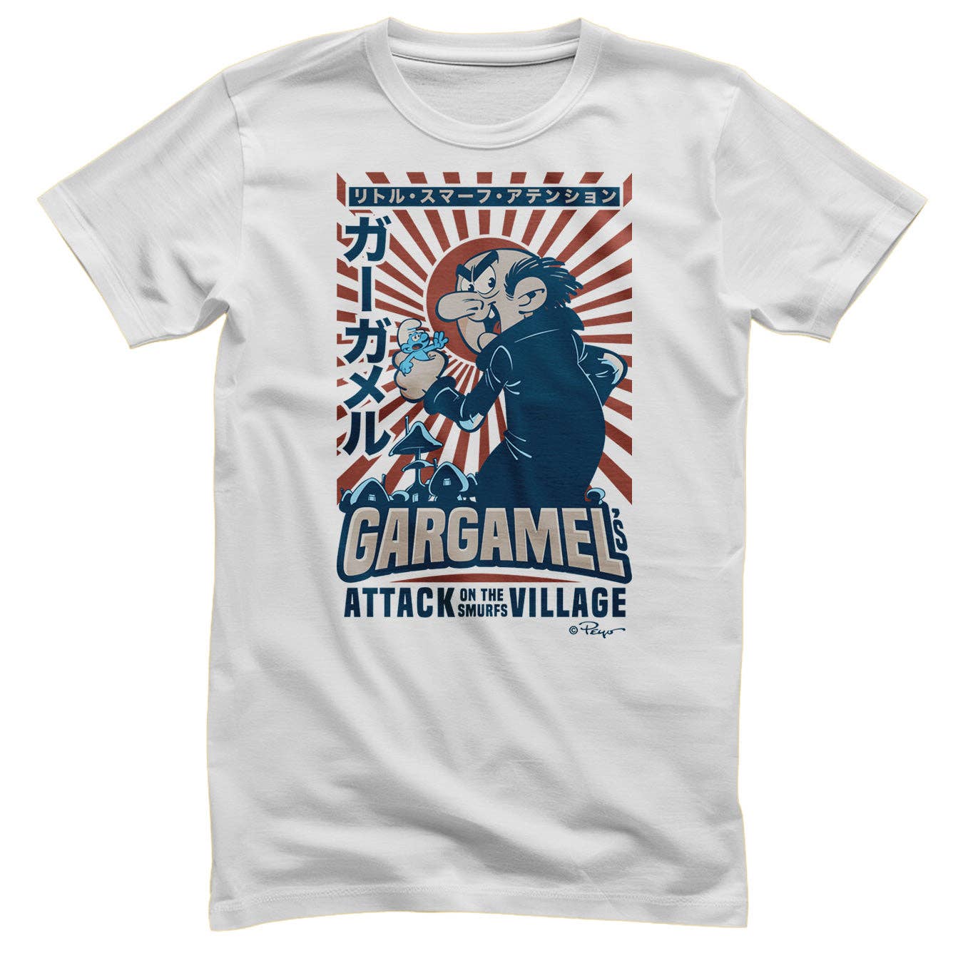 Hybris Production AB - Wholesale Screen Printed T-Shirt - Unisex - Gargamel - Attack Of The Smurfs Village T-Shirt3