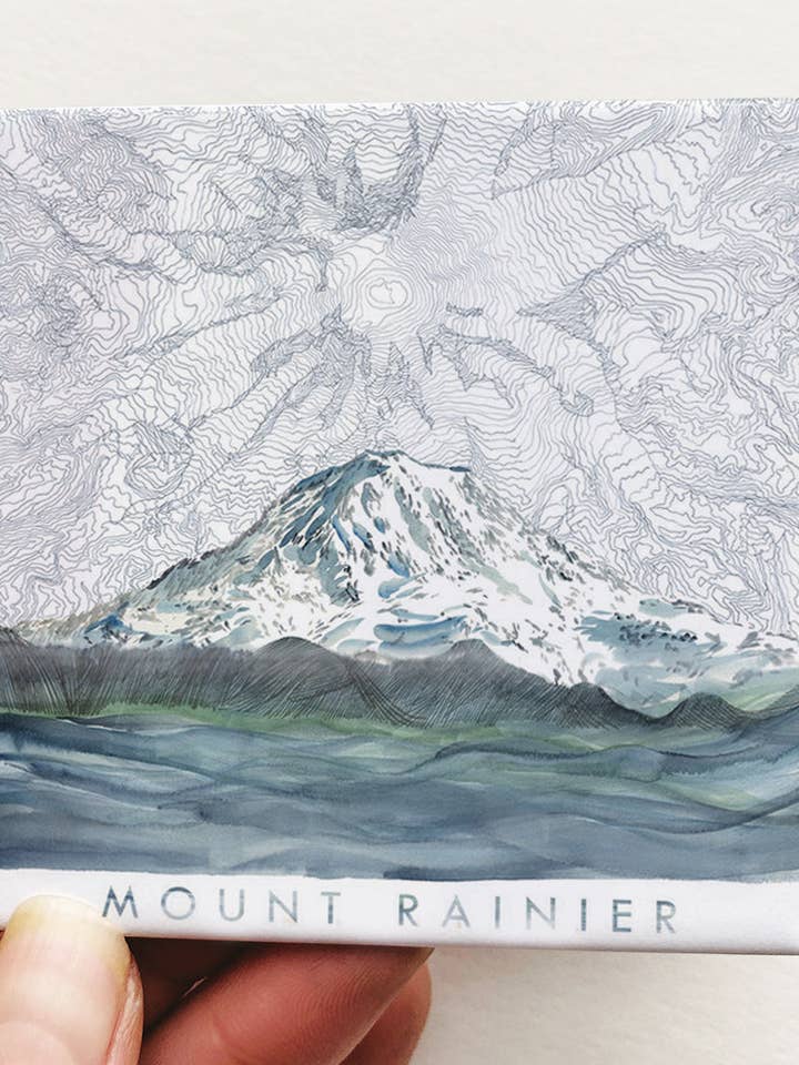 Mount Rainier Landscape + Topo Map: MAGNET and other Purchase Wholesale mount rainier. Free Returns & Net 60 Terms on Faire trending on Faire.