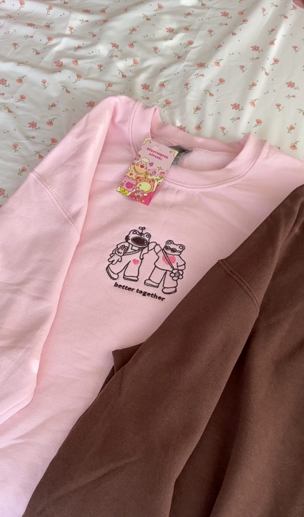 Overthinker Apparel - Wholesale Graphic Sweatshirt - Unisex - Better Together Embroidered Lightweight Matching Sweatshirt1