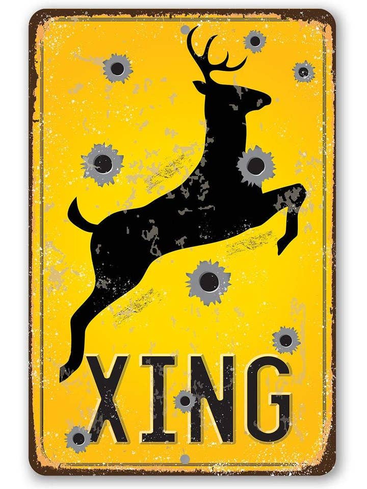 Hunting Sign | Deer Xing for wholesale by Lone Star Art Metal Signs