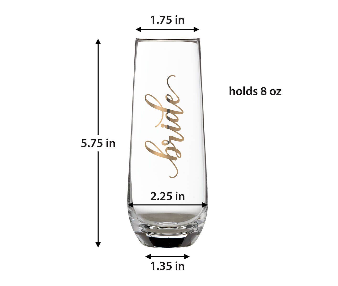 Lillian Rose - Venta al por mayor Copas de vino - Copa de champán sin tallo dorado «Bride»1