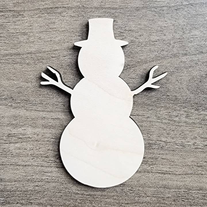 Snowman Unfinished Christmas Wood Shape Cutouts Craft Sign for wholesale by KobasicCreations