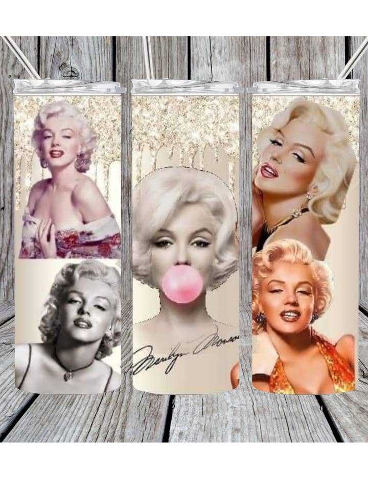 Marilyn Monroe white tumbler for wholesale by Eclectic Wallflower Boutique