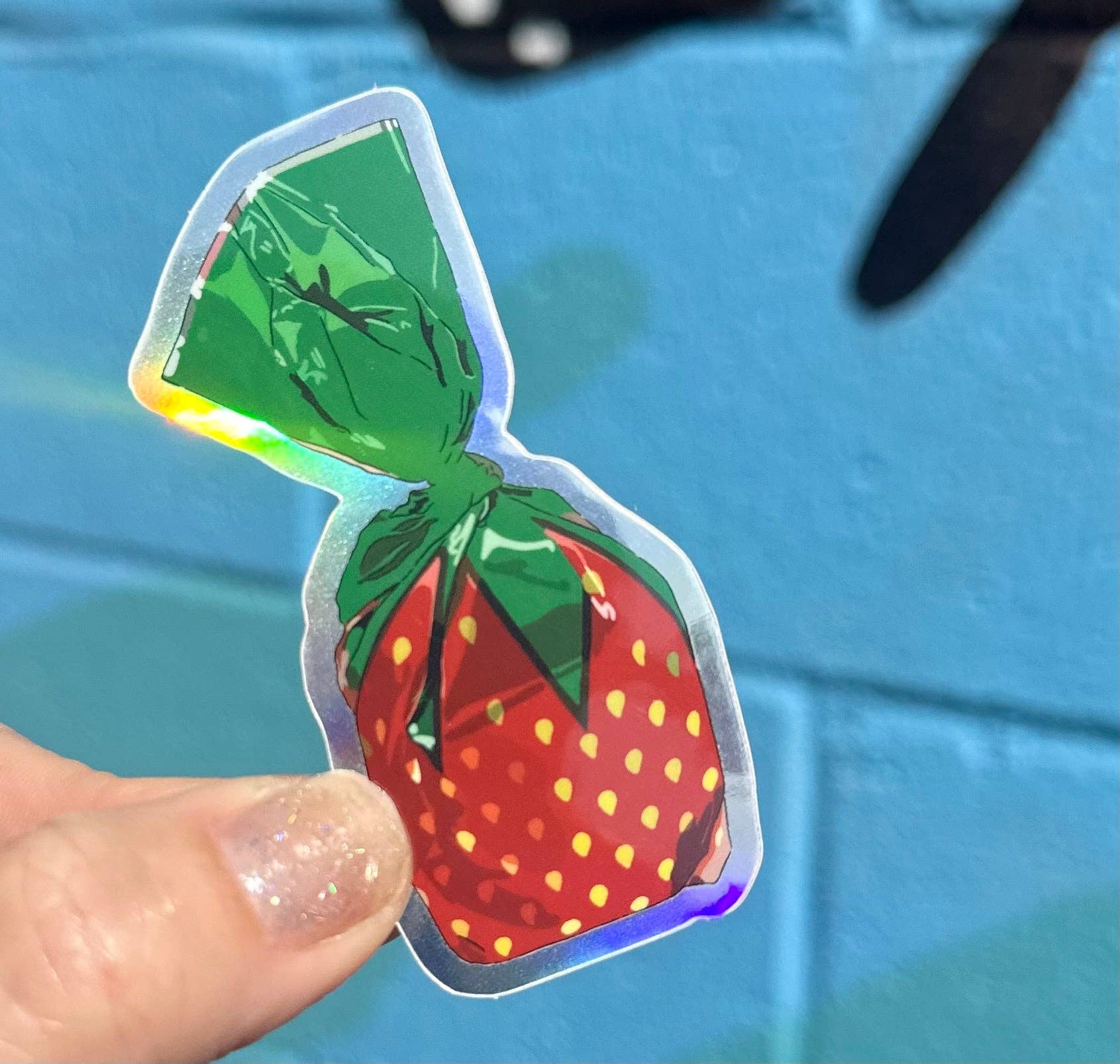 Hilarious Humanitarian - Wholesale Sticker - Strawberry Candy Holographic Sticker4
