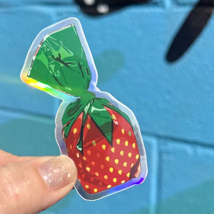 Hilarious Humanitarian - Wholesale Sticker - Strawberry Candy Holographic Sticker4