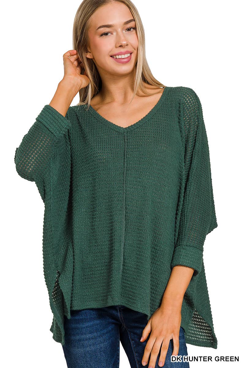 42POPS - Wholesale Knit Sweater - Women's - `.V Neck Hi Low Hem Jacquard Sweater27