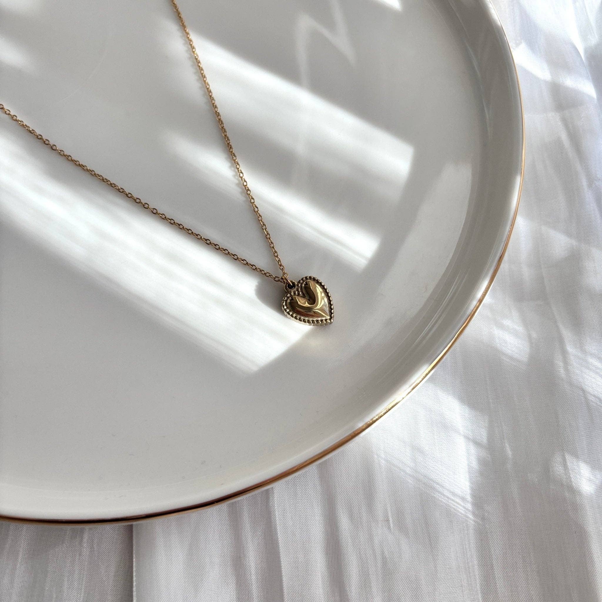 DUESTELLE ITALIA - Vendita all'ingrosso Collana con ciondolo/pendaglio - Sweet Heart - Collana Cuore in Acciaio placcato oro1