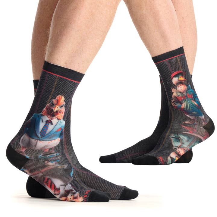 Mismatched "cocorico" socks - 39/42- 43/46 for wholesale by Ruban Rouge