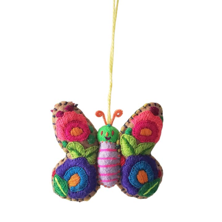 The Little Pueblo - Wholesale Ornament - Butterfly Animalito Chiapas Mexico