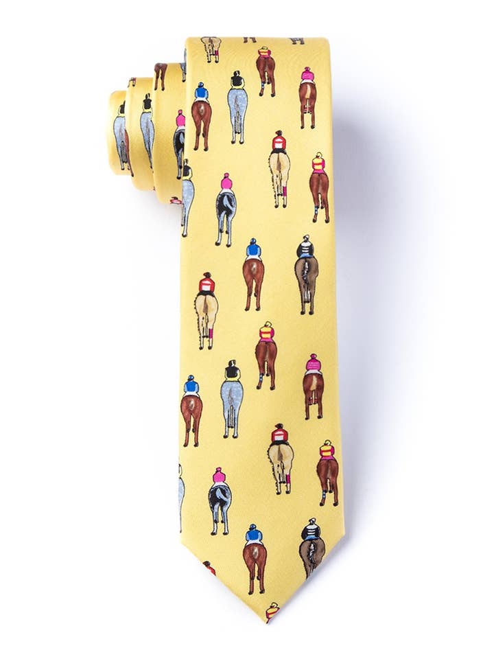 Bringing Up the Rear Horse Derby Ties Alynn Neckwear for wholesale by Alynn