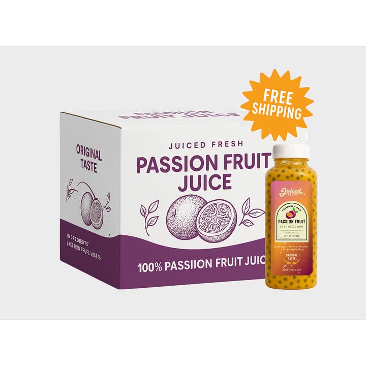 Juiced Fresh - Wholesale Fruit Juice - Juiced Fresh Frozen Passion Fruit Juice - 24 ct