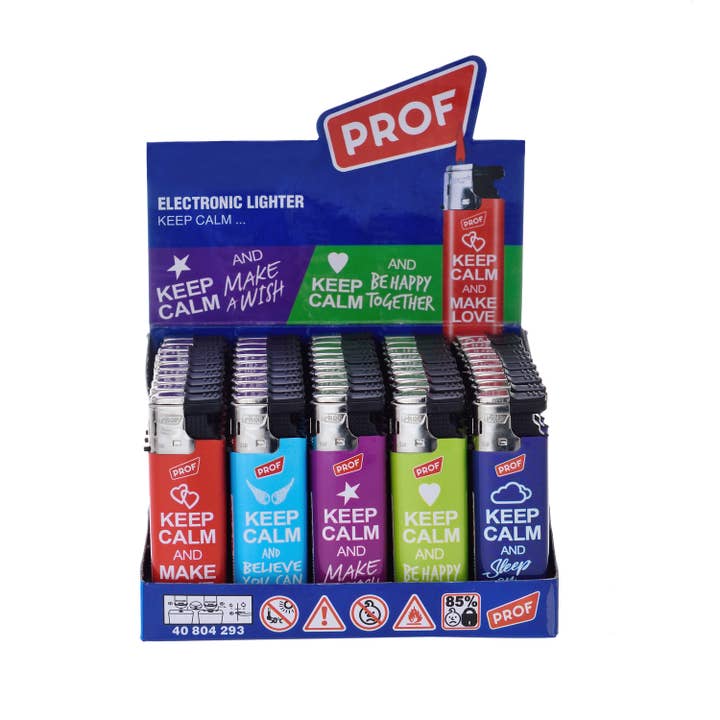 PROF - Wholesale Lighter - PROF KEEP CALM SLIDECAP TURBO FLAME DL501
