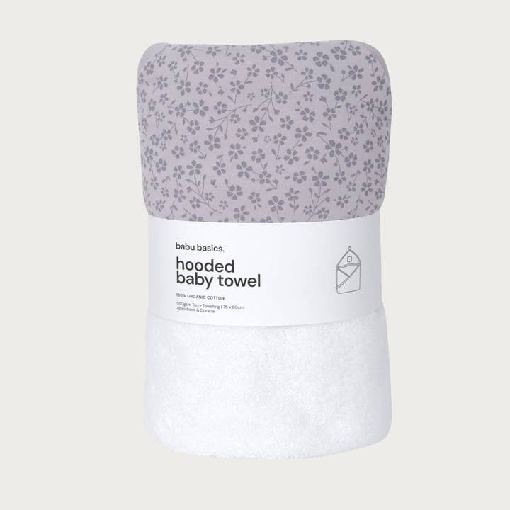 Babu - Wholesale Hooded towel – Child & baby - Terry Hooded Baby Towel - Ditsy Floral0