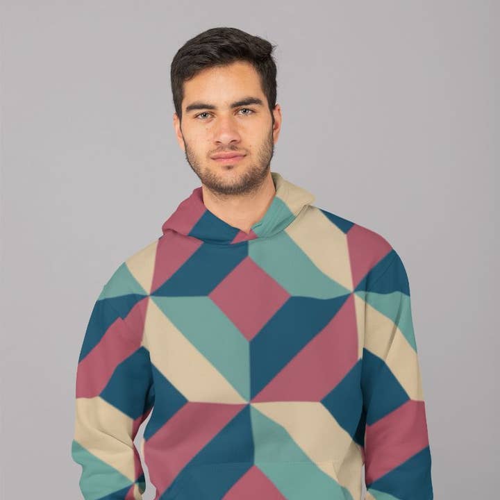 Plakat mit geometrischem Muster 1 Sublimation Hoodie für den Großhandel von True Modern