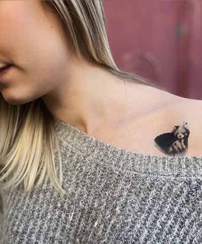 Sioou – Engroshandel Midlertidig tatovering – Akvarel Rød panda1