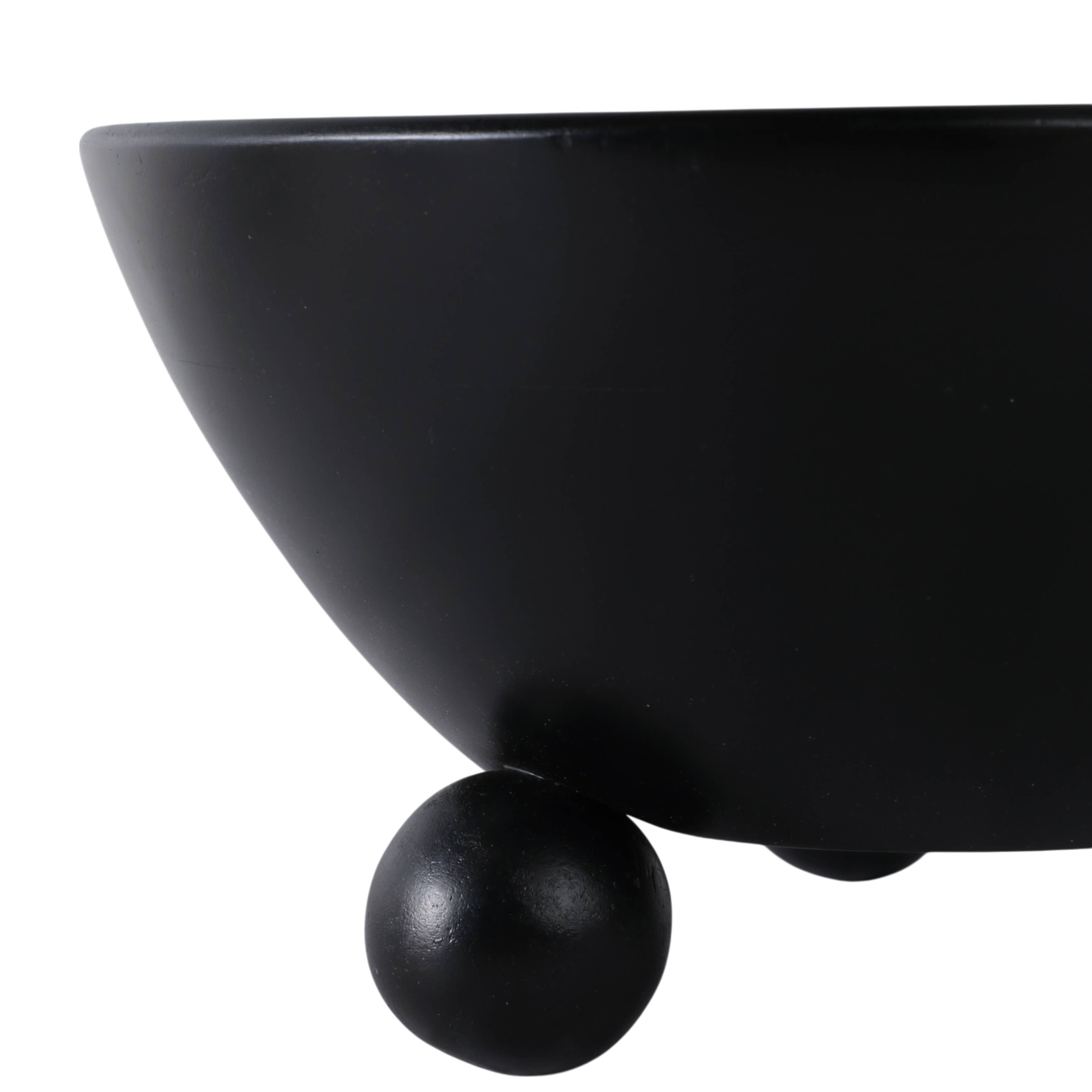 Sagebrook Home - Wholesale Decorative Plate/Dish/Bowl - Mango Wood Rounded Feet Decorative Bowl - Black, 12 in.8
