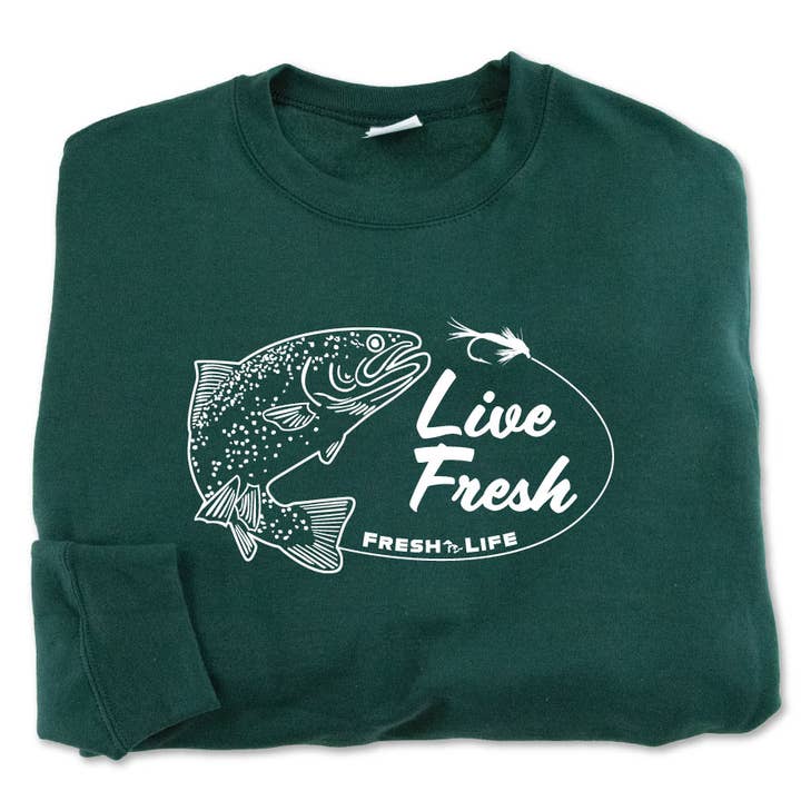 Live & Fresh Sweatshirt for wholesale by MICHIGAN VIBES