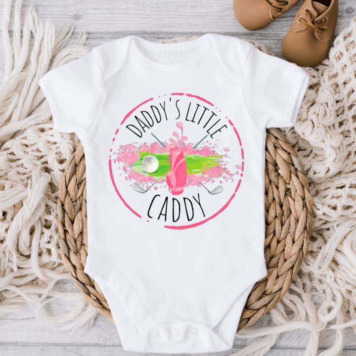 Daddy's Little Caddy Girls Golf Baby Onesie for wholesale by AvaryMaeInspirations